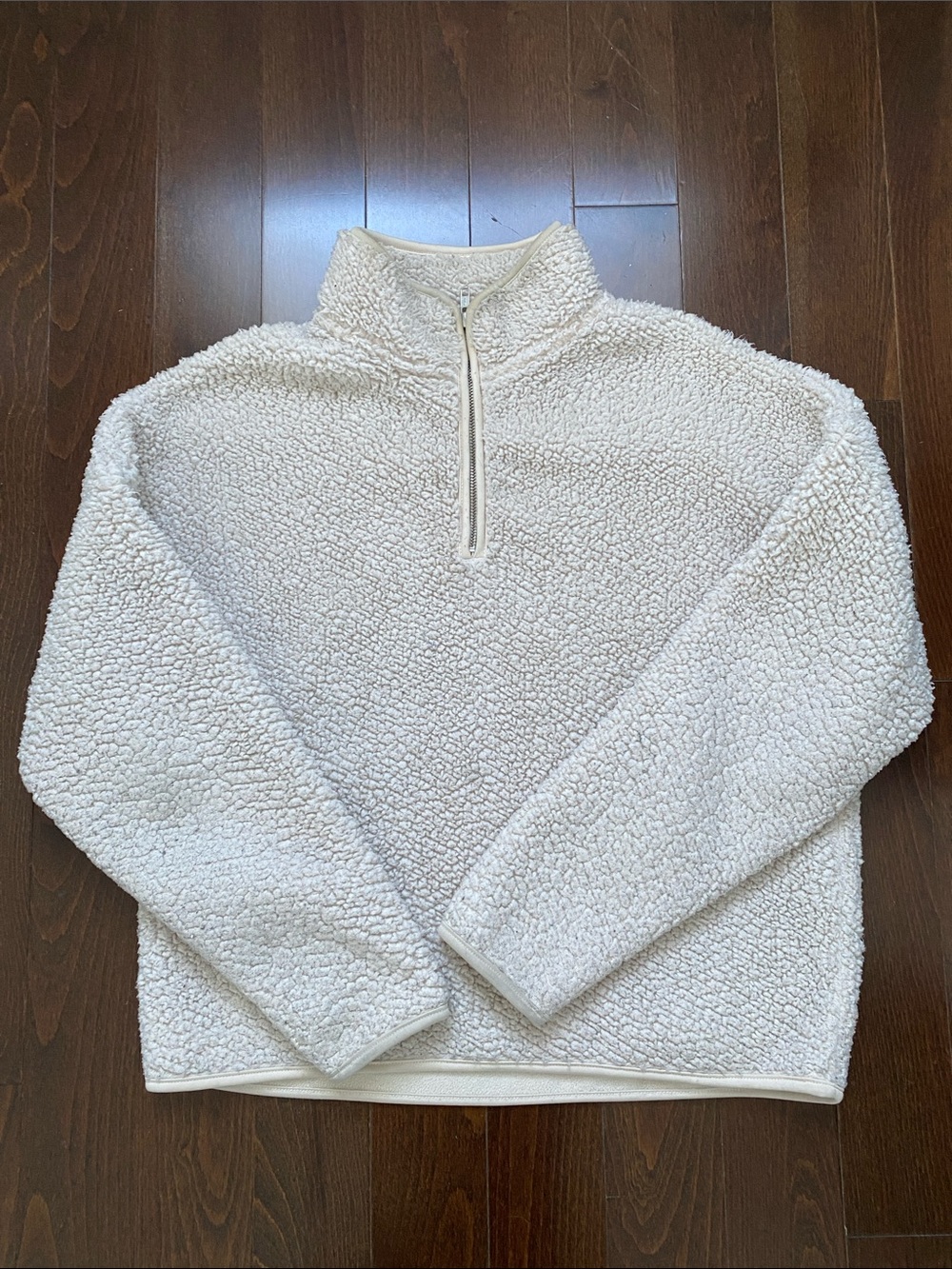 Simons Cream Sherpa Half-Zip Turtleneck Pullover